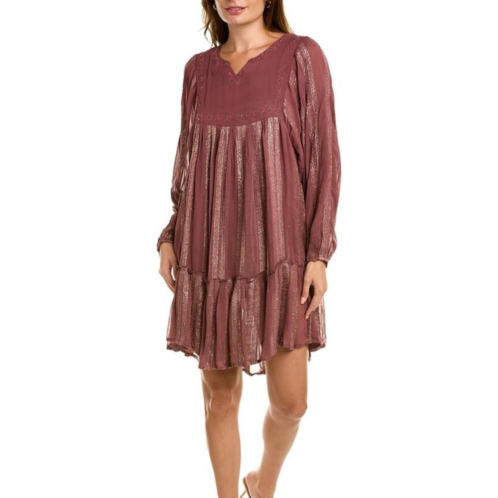 Raga NWT Grace Day Beaded Dress in Brown Size Large